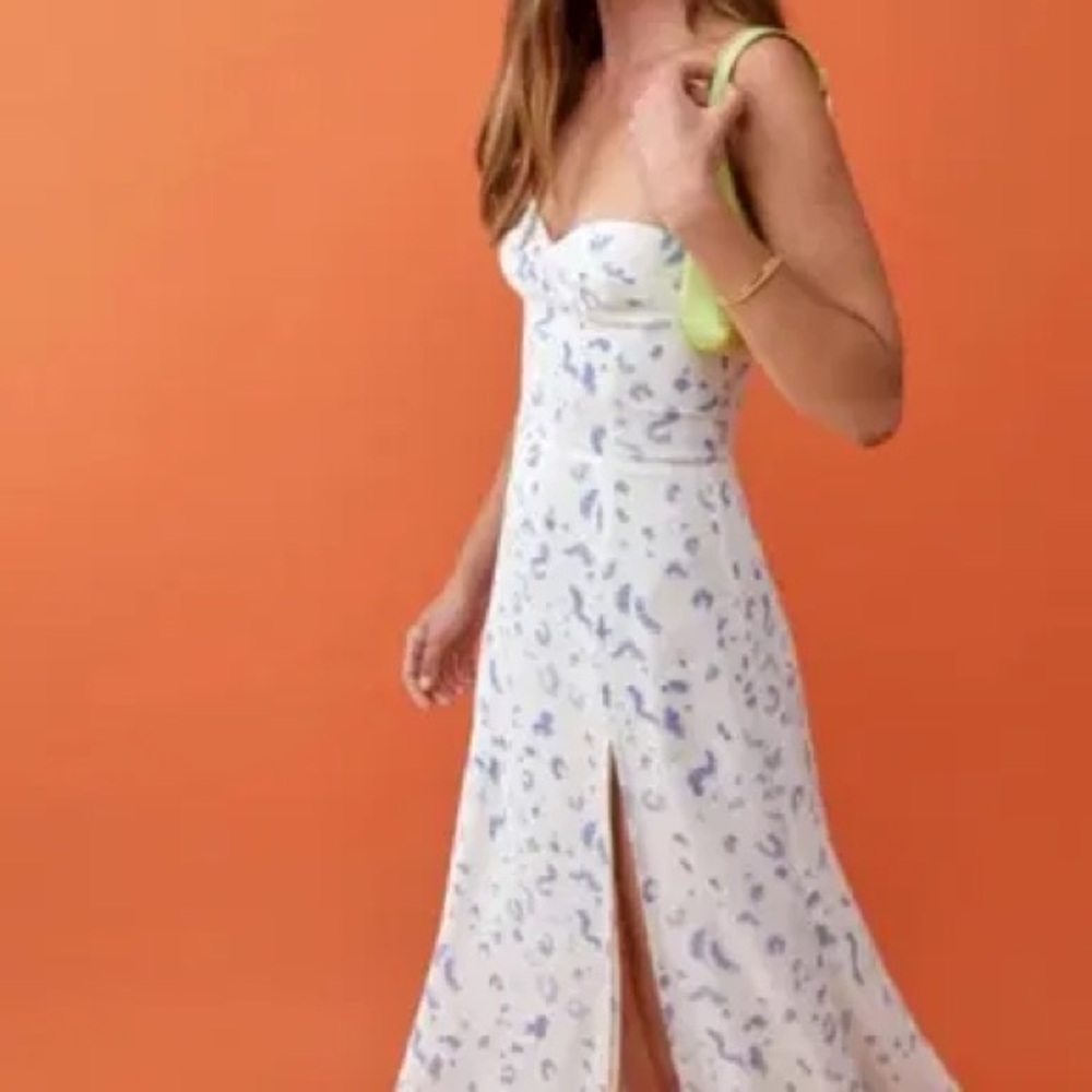 Reformation White and Blue Dress